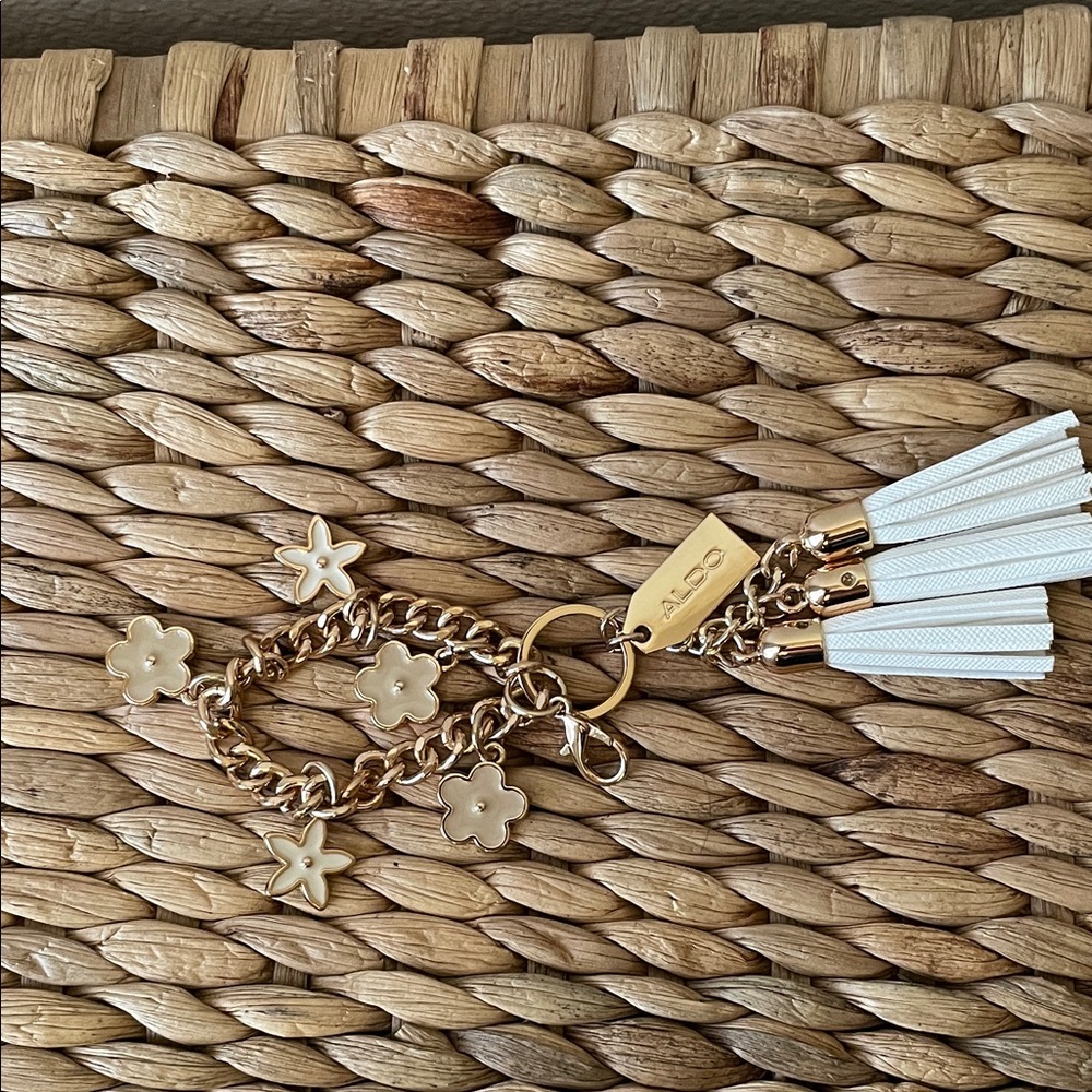 Aldo Gold & Cream Bag Charm